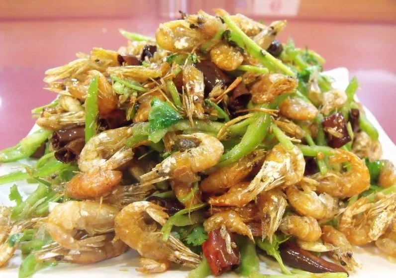 Stir-fried Small River Shrimp