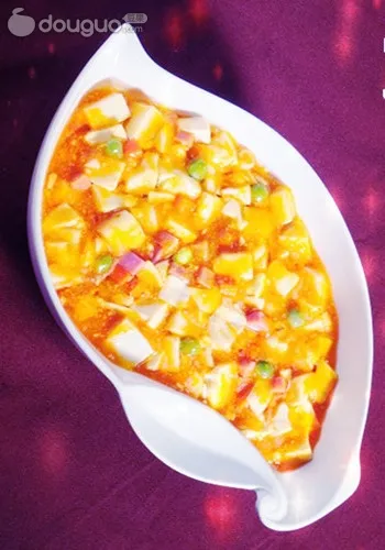 Steamed Tofu with Salted Egg Yolk