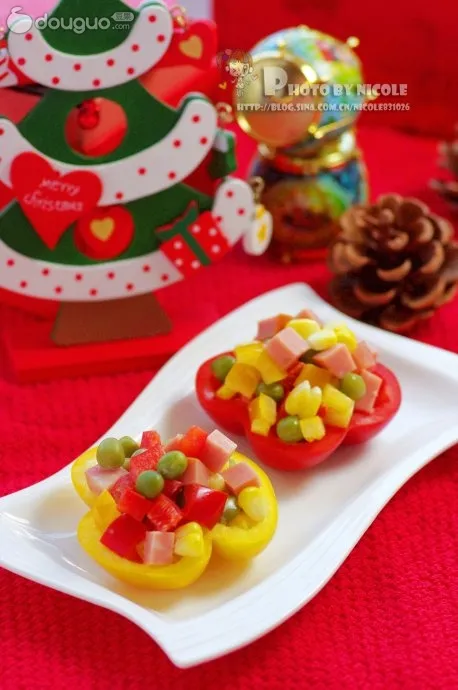 Colorful Ham and Bell Pepper Dish