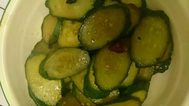 Perilla and Cucumber Stir Fry