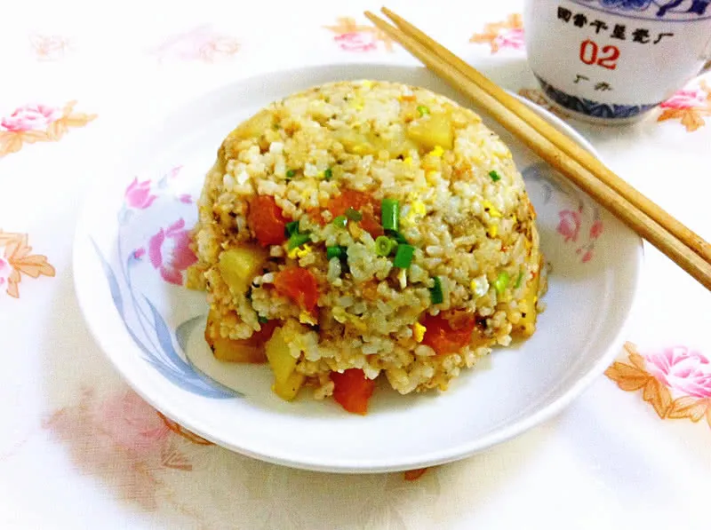 Potato Tomato and Egg Fried Rice