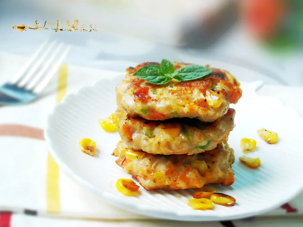 Colorful Pan-Fried Meat Patty