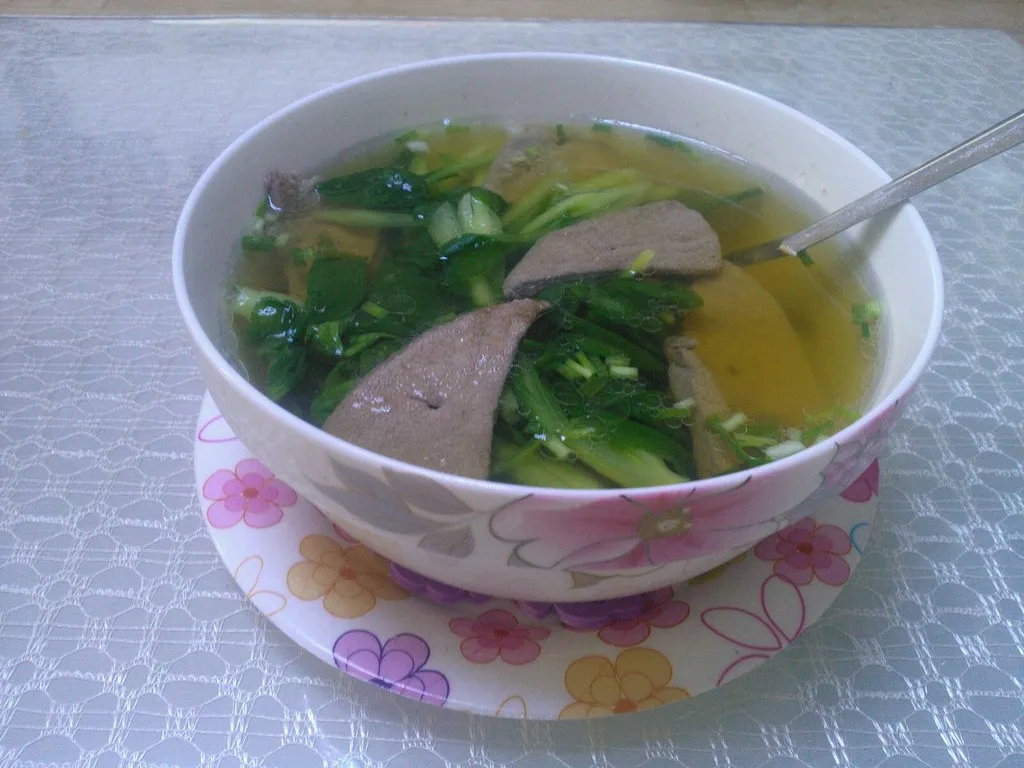 Pig Liver and Greens Soup