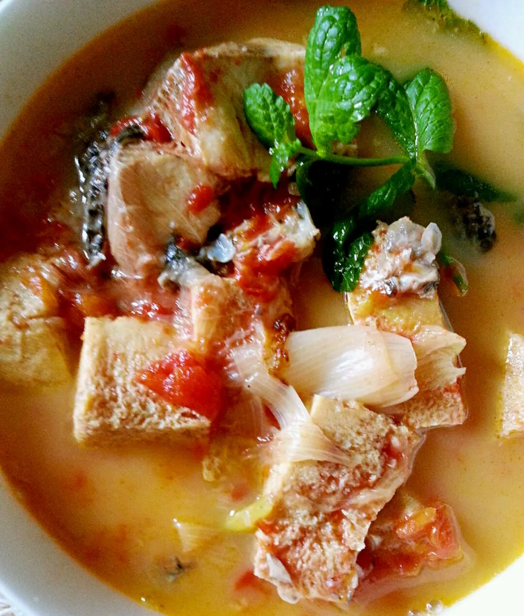 Black Fish and Tomato Stew with Frozen Tofu