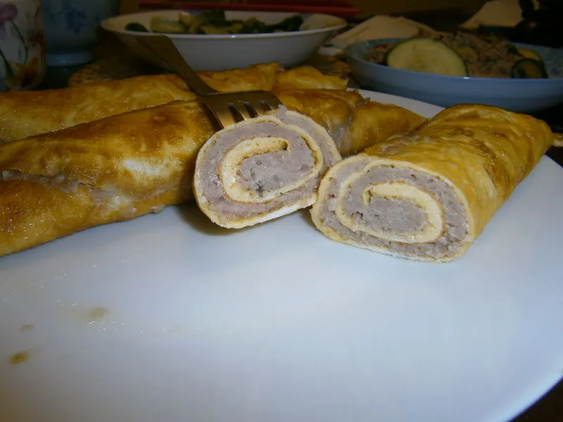 Meat Filled Egg Roll