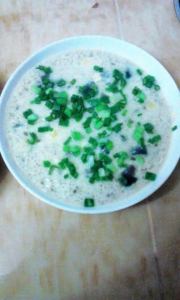 Steamed Eggs with Preserved Egg and Salted Egg