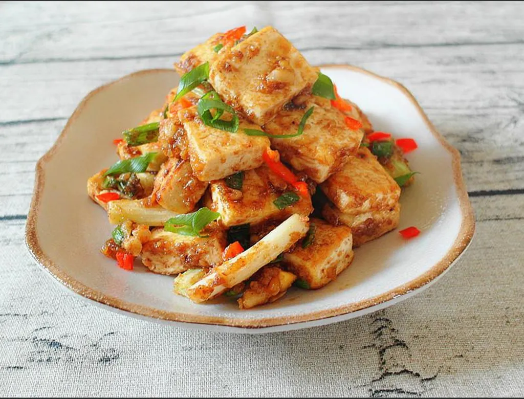 Crispy Tofu with Salted Egg Yolk and Golden Sand