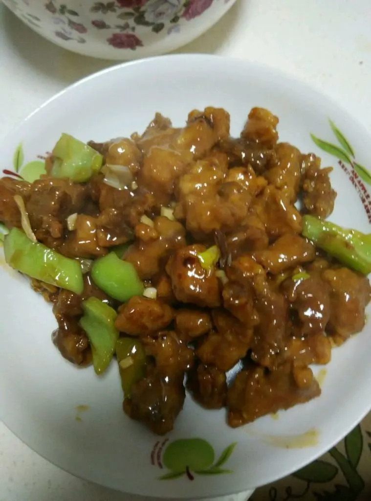 Gebratene Schweinefleischstreifen