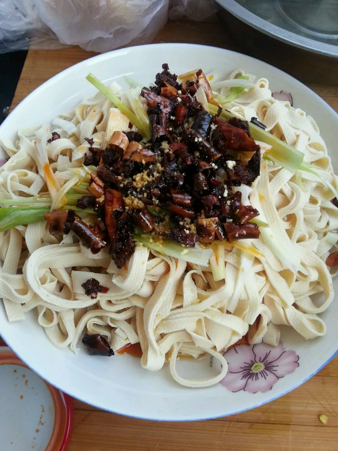 Tofu frit au l'huile d'oignon vert