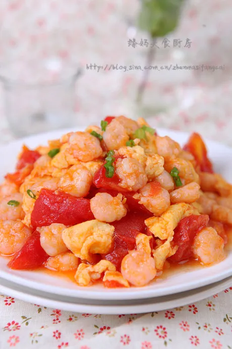 Tomato and Egg Stir-Fried Shrimp