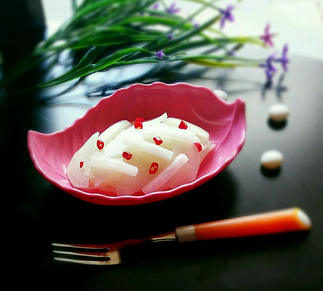 Raviole de radis blanc