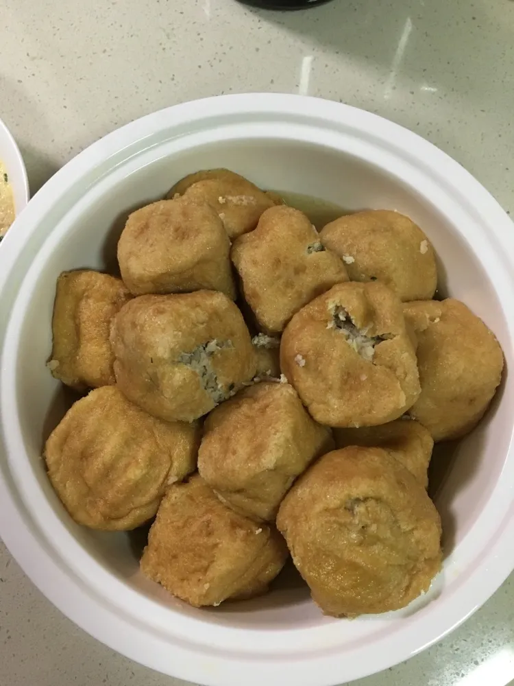 Fried Tofu Stuffed with Meat