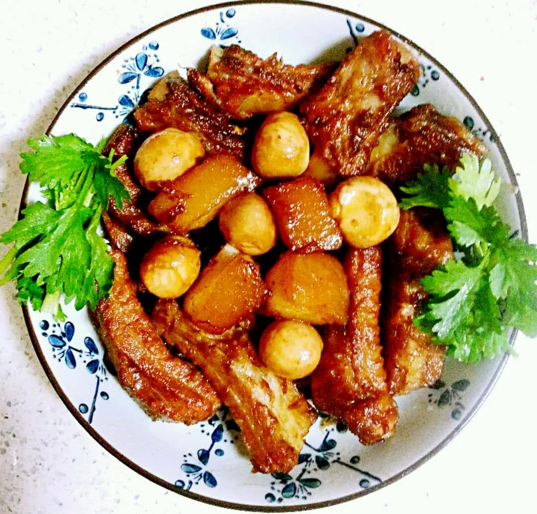 Braised Pork Ribs with Eggs