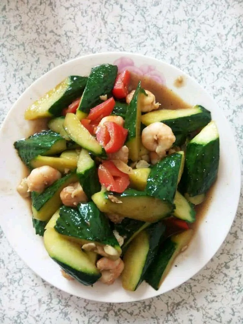 Stir-Fried Shrimp and Cucumber